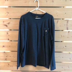 Polo Ralph Lauren Blue Heathered Long Sleeve Top